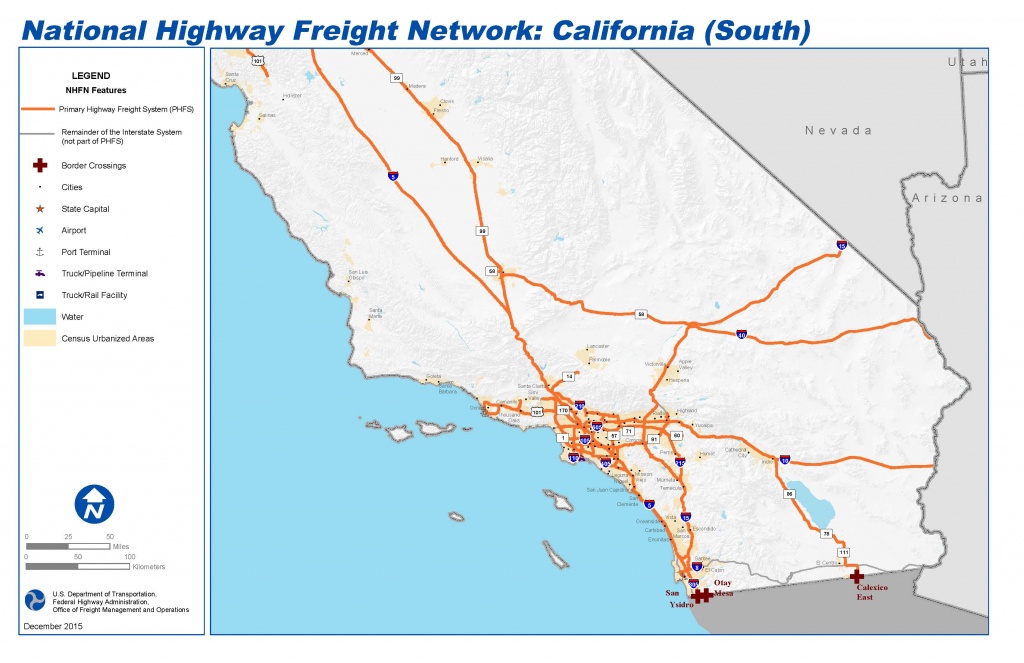 National Highway Freight Network Map And Tables For California - Southern California Train Map