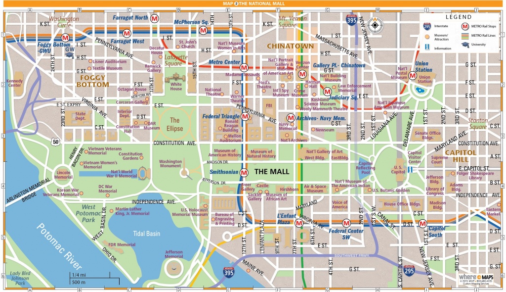 National Mall Map In Washington, D.c. | Wheretraveler - Printable Map Of Dc