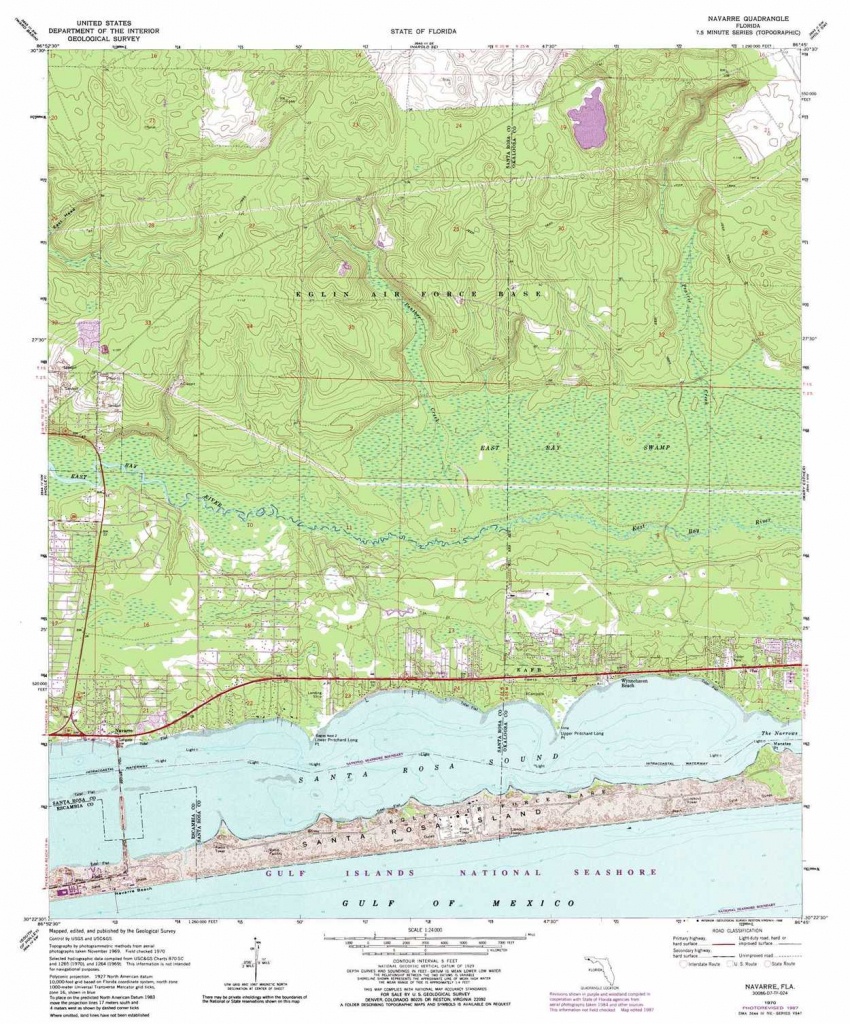 Navarre Topographic Map, Fl - Usgs Topo Quad 30086D7 - Navarre Florida Map