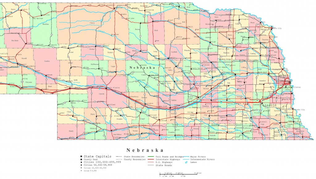 Nebraska Printable Map - Printable Map Of Nebraska