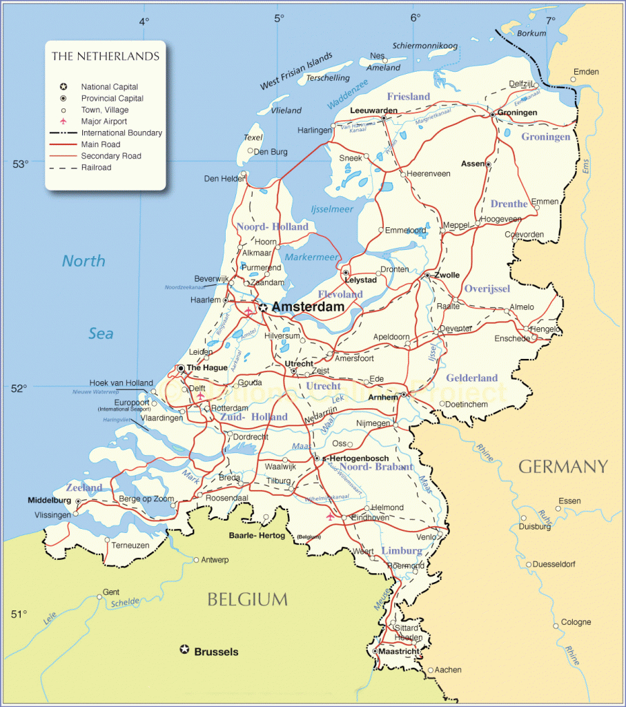 Netherlands Maps,printable Netherlands Map Collection,netherlands - Printable Map Of Belgium
