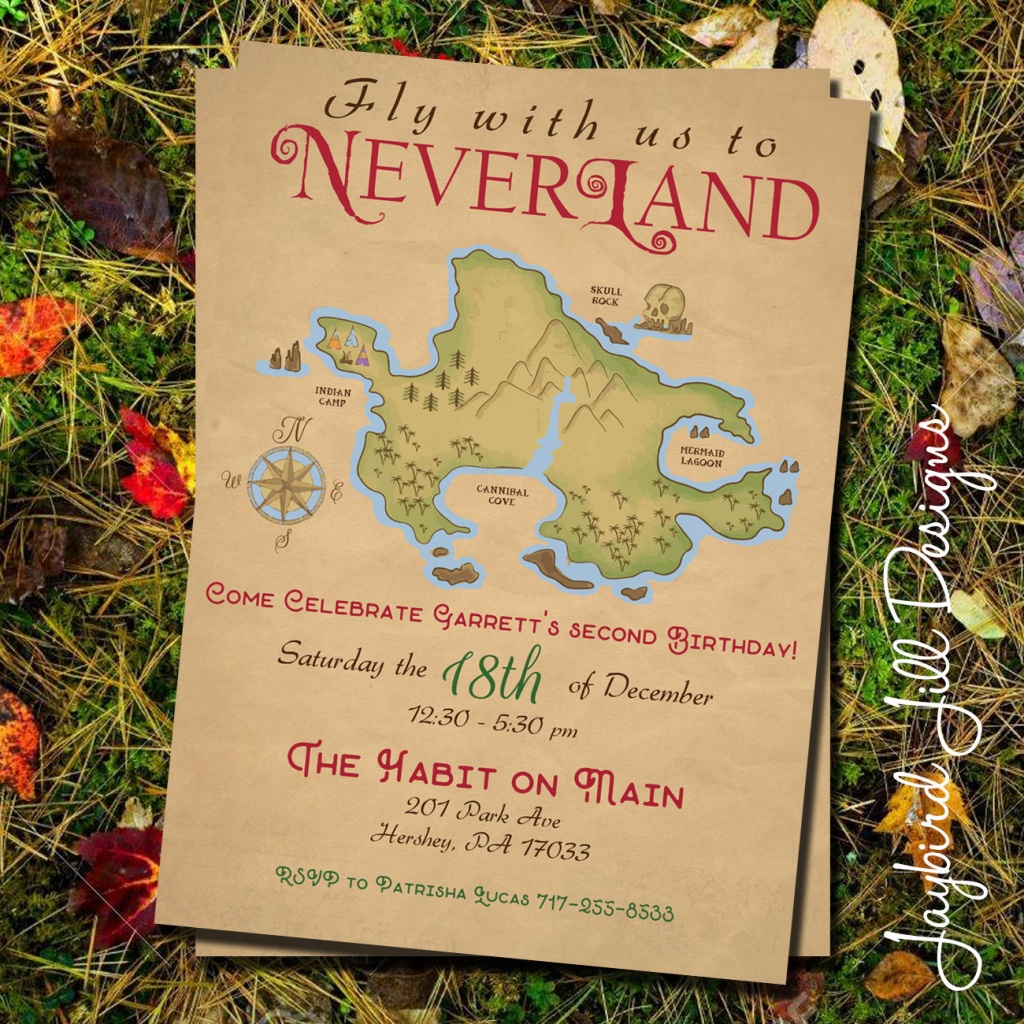 Neverland Birthday Party Invitation / Peter Pan Party / | Etsy - Printable Neverland Map