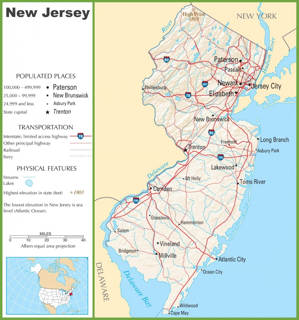 New Jersey Highway Map - Printable Map Of New Jersey