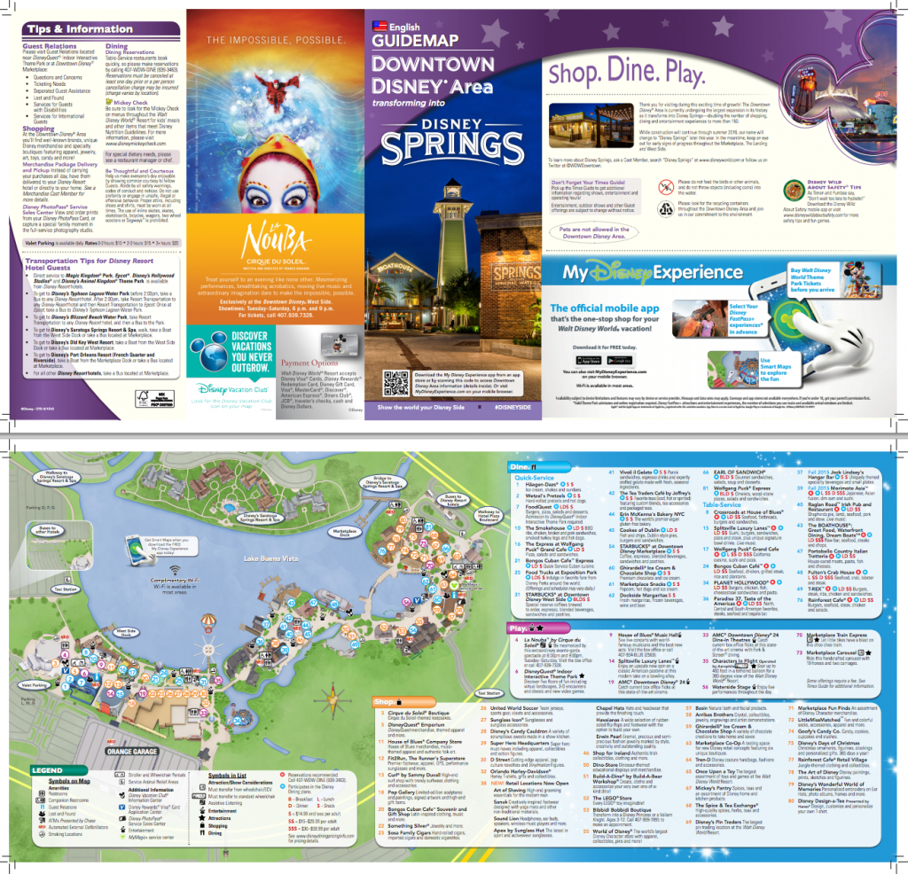 New Map For Downtown Disney/disney Springs (Pdf) | Disney Springs - Map Of Disney Springs Florida