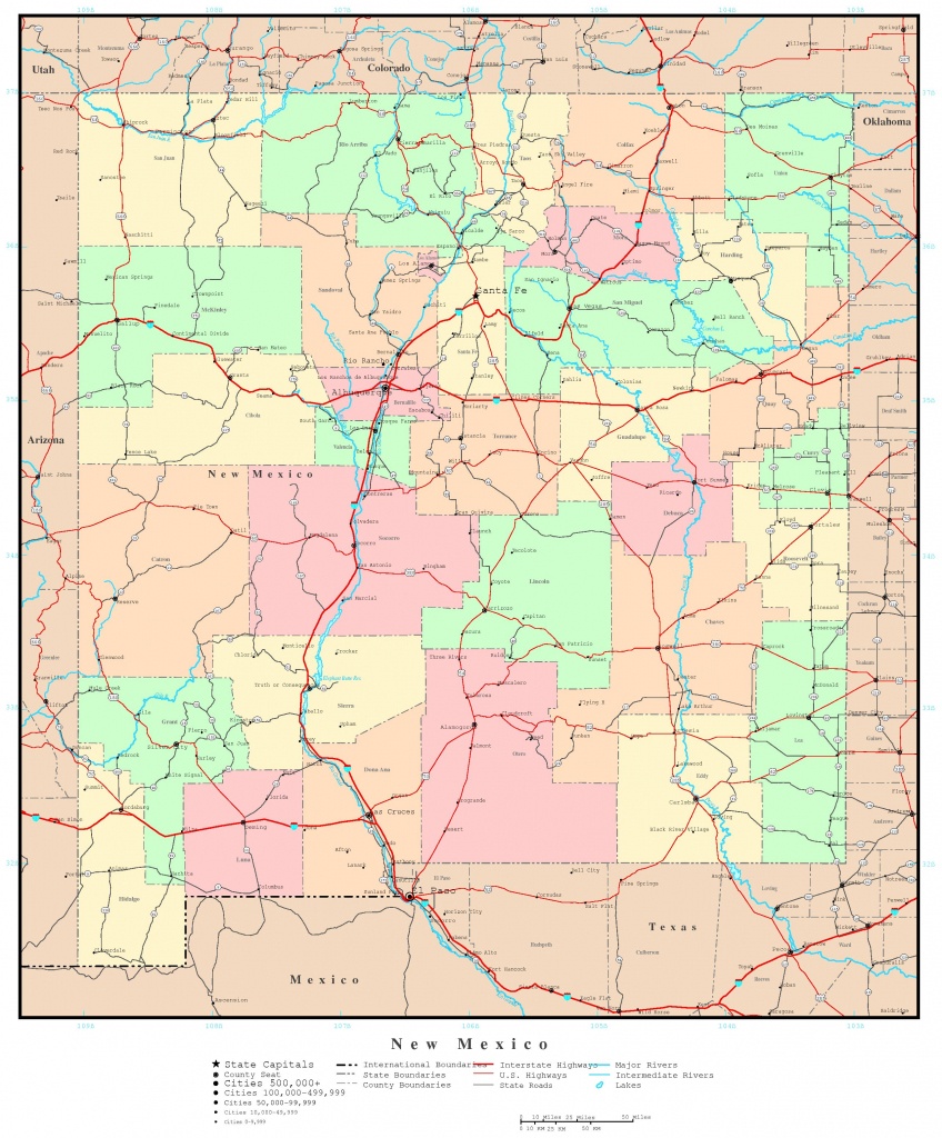 New Mexico Map - Online Maps Of New Mexico State - New Mexico State Map Printable
