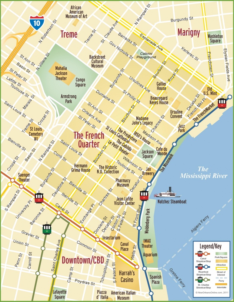 New Orleans French Quarter Map Printable French Quarter Map 