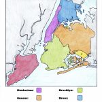 New York City Boroughs Coloring Activity For Kids   Map Of The 5 Boroughs Printable