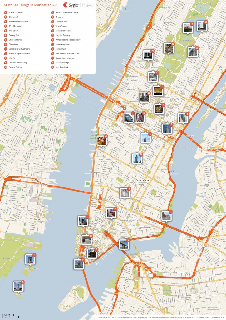 New York City Manhattan Printable Tourist Map | Sygic Travel - Map Of Midtown Manhattan Printable