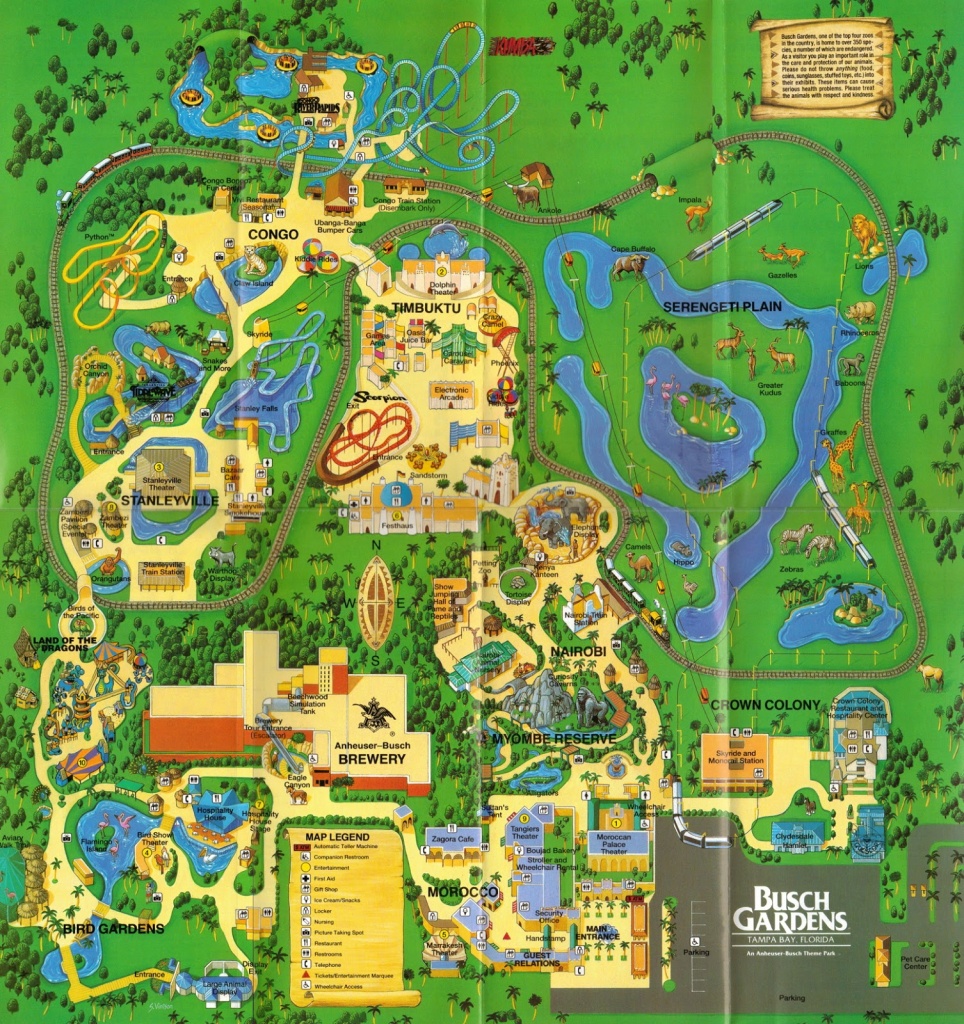 Newsplusnotes: From The Vault: Busch Gardens Tampa 1995 Map - Florida Busch Gardens Map
