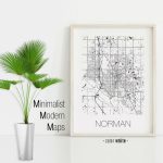 Norman Oklahoma Norman Ok Map Norman Map Norman Print | Etsy   Printable Map Of Norman Ok