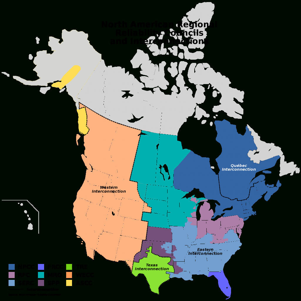 North American Power Transmission Grid - Wikipedia - Texas Electric Grid Map