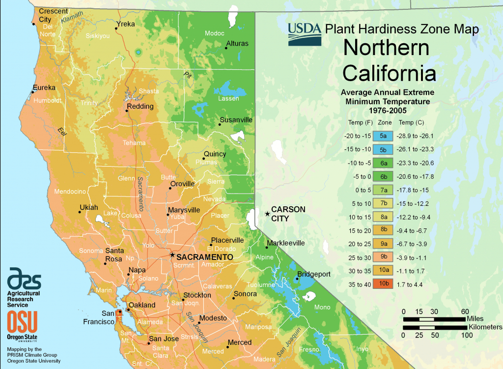 North California Plant Hardiness Zone Map • Mapsof - California Zone Map