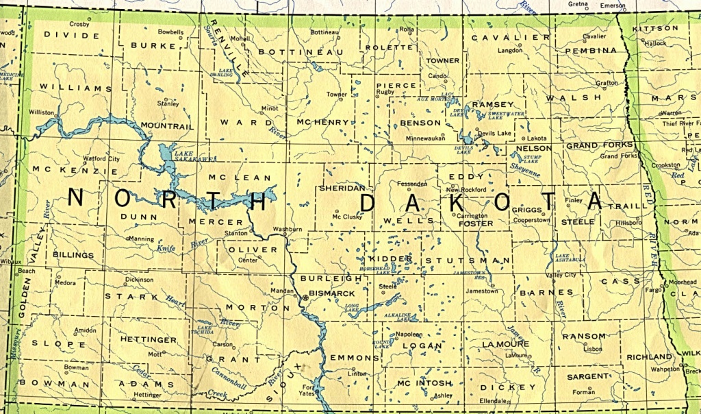 North Dakota Maps - Perry-Castañeda Map Collection - Ut Library Online - Printable Map Of North Dakota