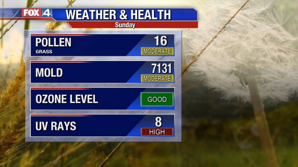 North Dallas Weather - Pollen Map Texas