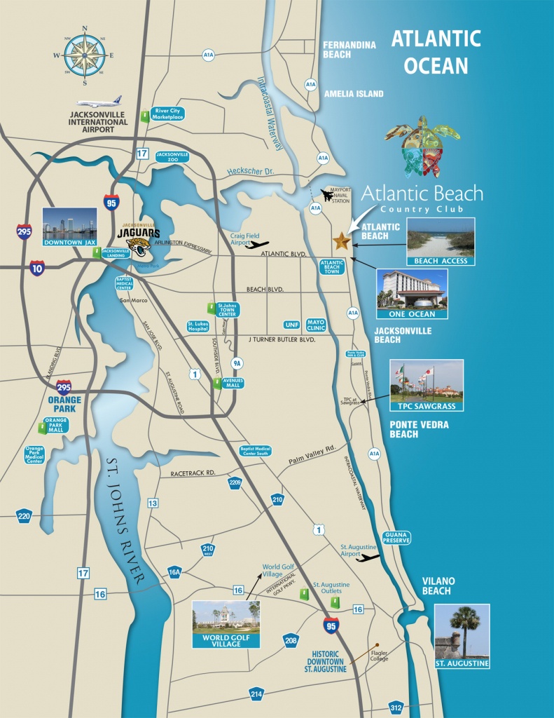 North Florida Map - Atlantic Beach Country Club | Jacksonville - Map To Jacksonville Florida