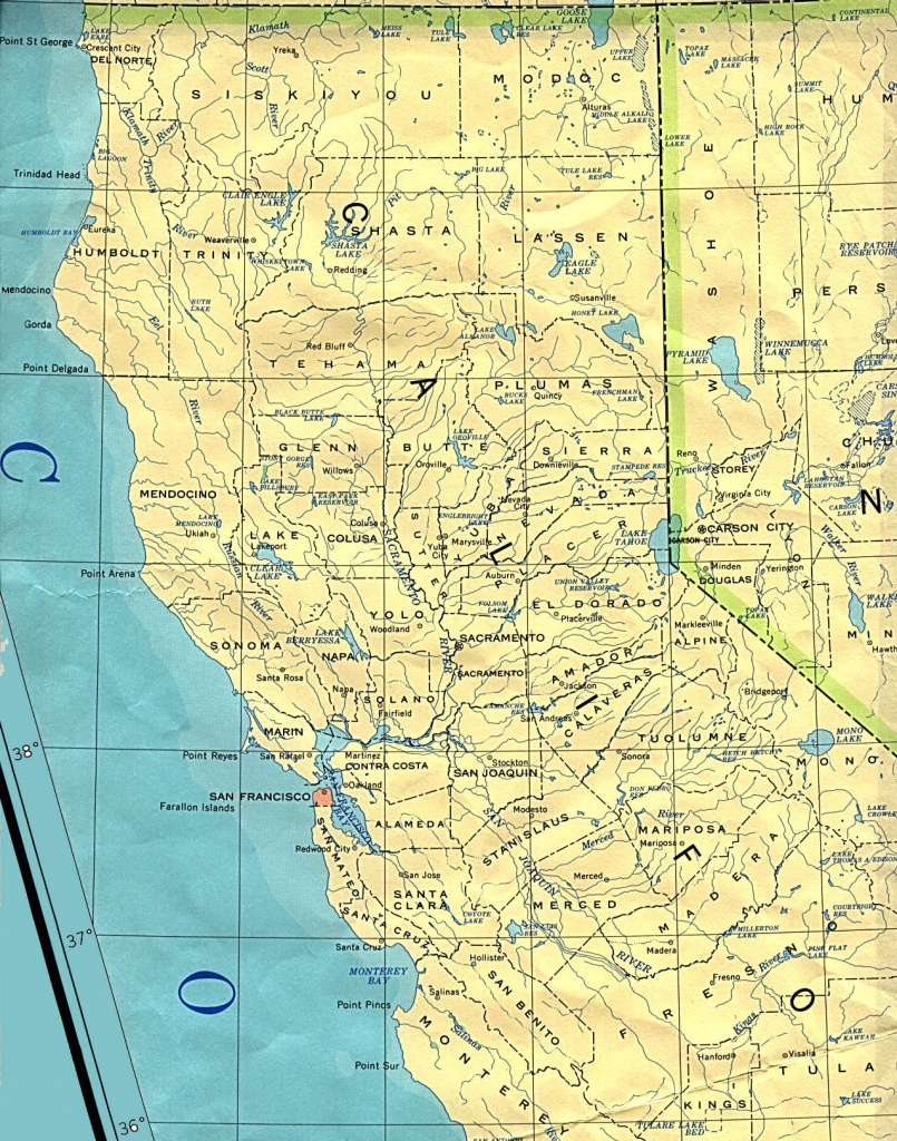 Northern California Road Map And Travel Information | Download Free - Road Map Of Northern California Coast