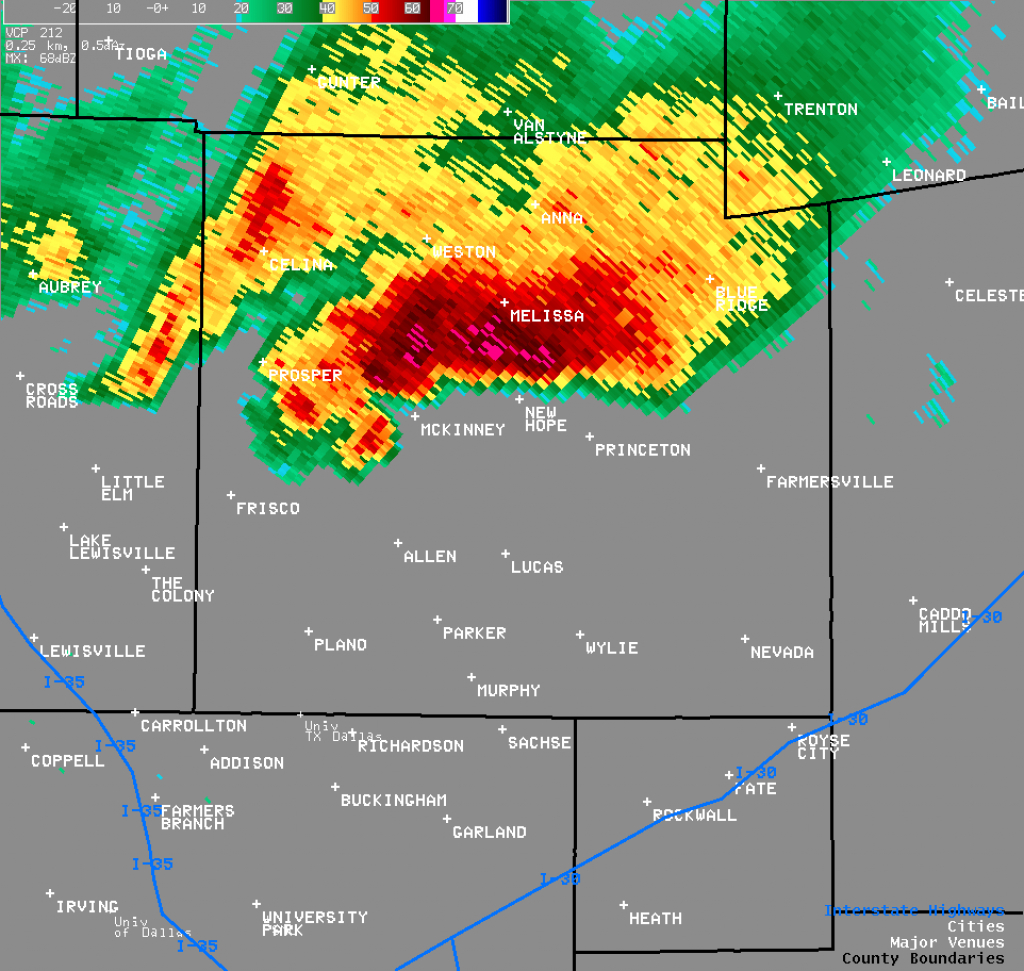 Nws Ft. Worth - Texas Hail Storm Map