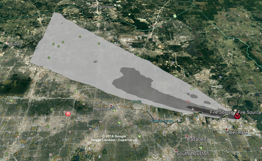 Nws Maps Show Deer Park Fire Smoke Forecast - Houstonchronicle - Texas Fire Map