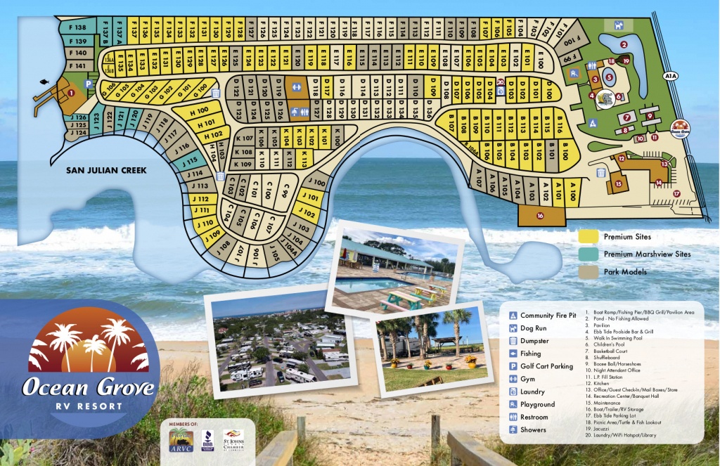 Ocean Grove Rv Resort - St. Augustine, Fl - St Augustine Florida Map