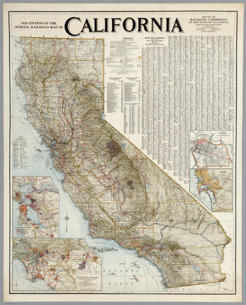 Official Railroad Map Of California, 1926 - David Rumsey Historical - California Railroad Map