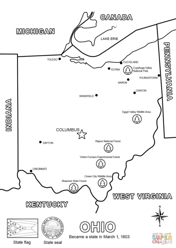Ohio Map Coloring Page | Free Printable Coloring Pages - Ohio State Map Printable