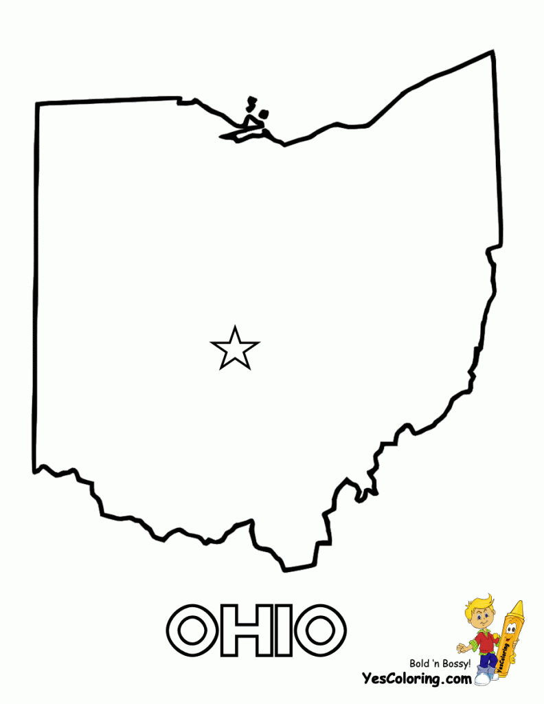 Ohio State Drawings | Free State Maps | Massachusetts - South Dakota - Ohio State Map Printable