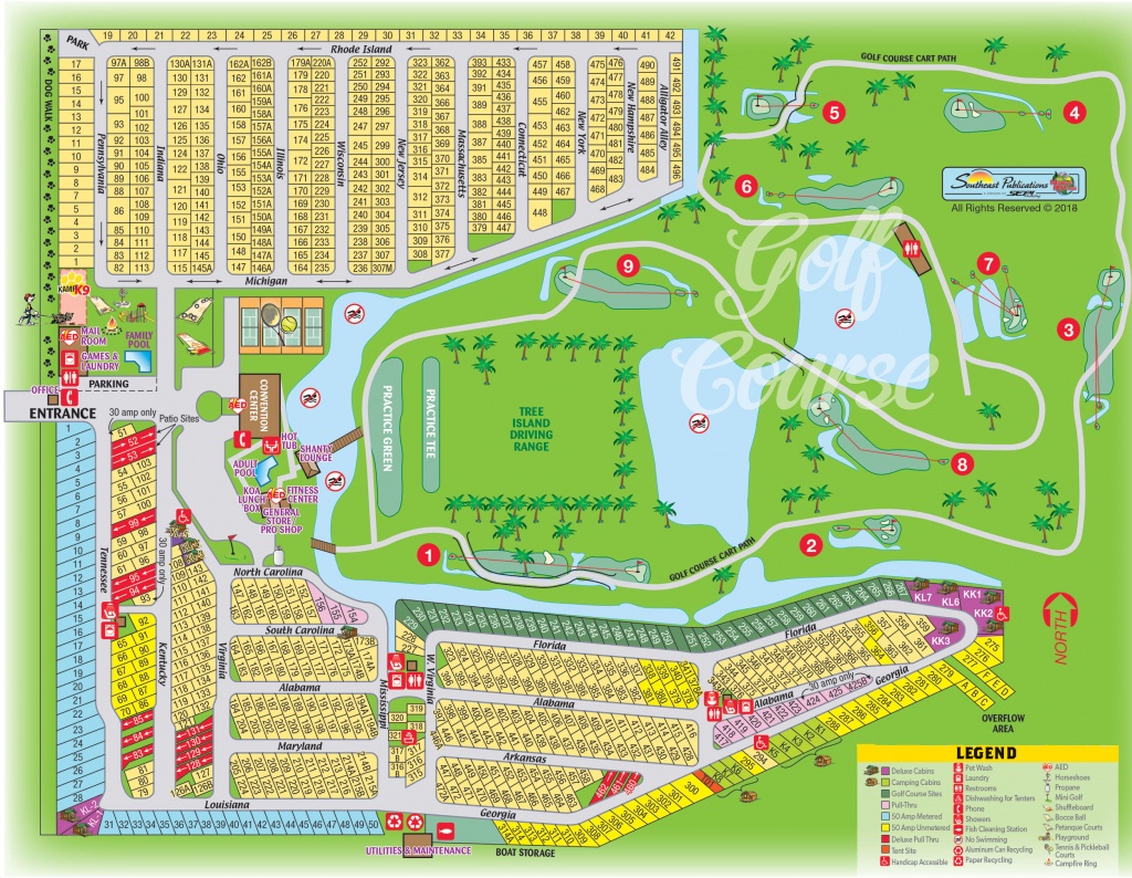 Okeechobee, Florida Campground | Okeechobee Koa - Florida Camping Map