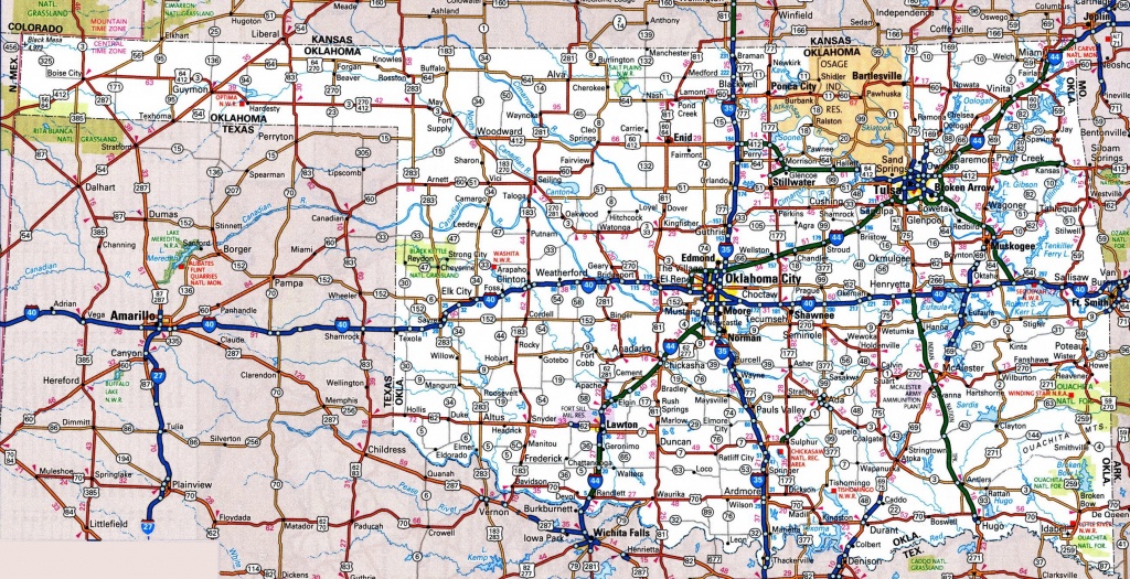 Oklahoma Road Map - Printable Map Of Oklahoma
