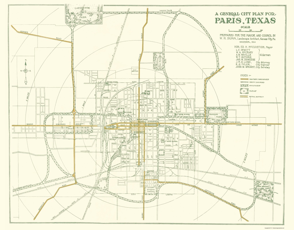 Old City Map - Ft. Worth Texas Plan - Dunn 1914 - Paris Texas Map