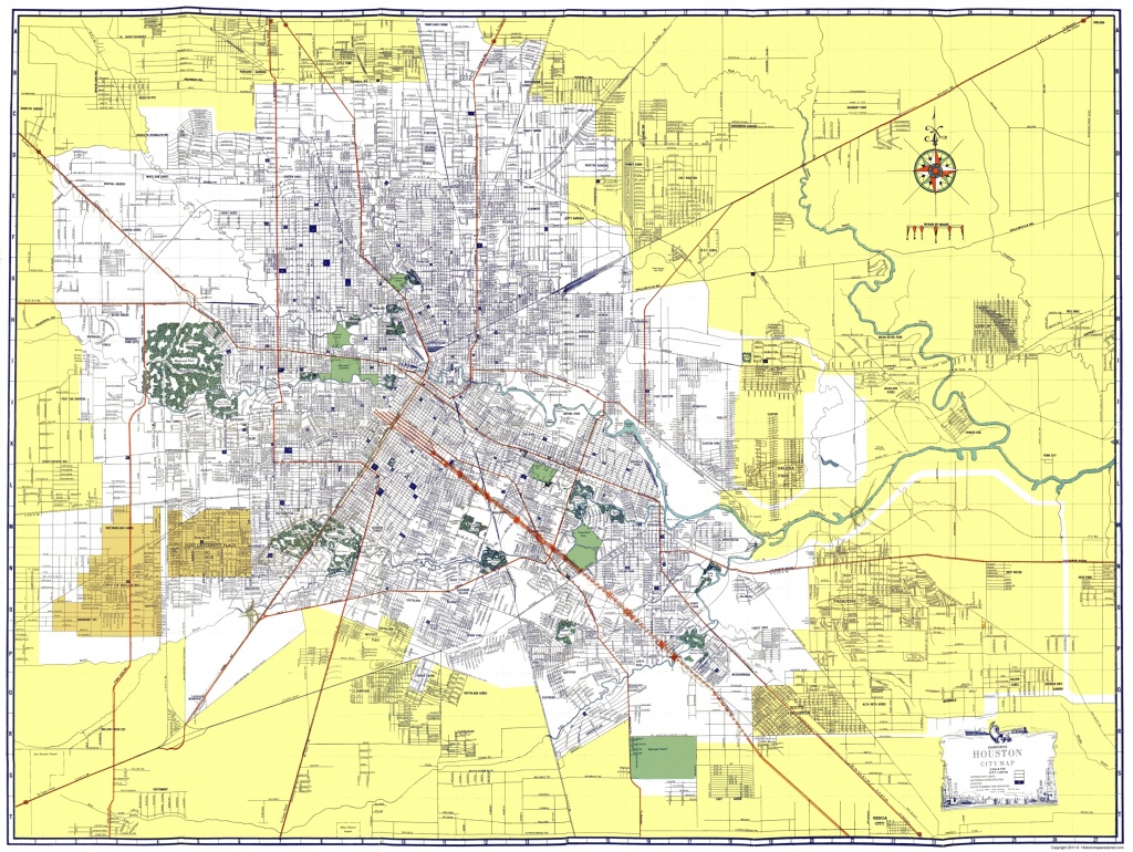 Old City Map - Houston Texas - Ashburn 1950 - Houston Texas Map