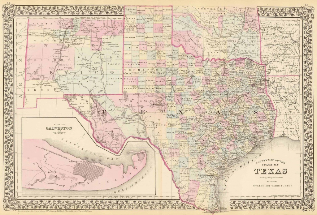 Old Historical City, County And State Maps Of Texas - Antique Texas Maps For Sale
