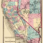 Old State Map   California, Nevada   1872   23 X 28.75   Walmart   Map Of California And Nevada
