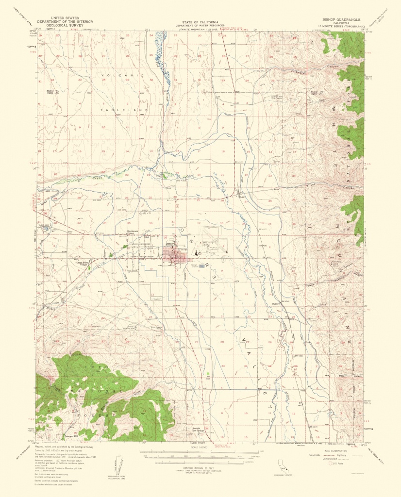 Old Topographical Map - Bishop California 1963 - Bishop California Map