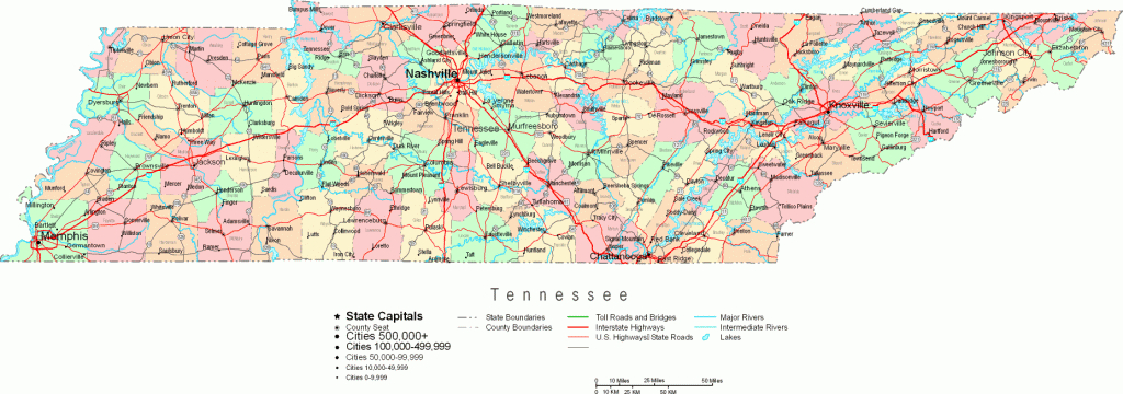 Online Map Of Tennessee Large - Printable Map Of Tennessee