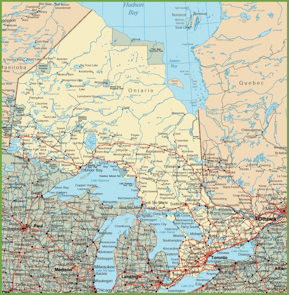 Ontario Road Map - Printable Road Map Of Canada