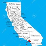 Orange County (California, United States Of America) Vector Map..   Orange County California Map