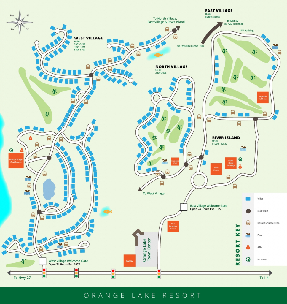 Orange Lake Resort Map, Orlando, Florida - Orange Lake Florida Map