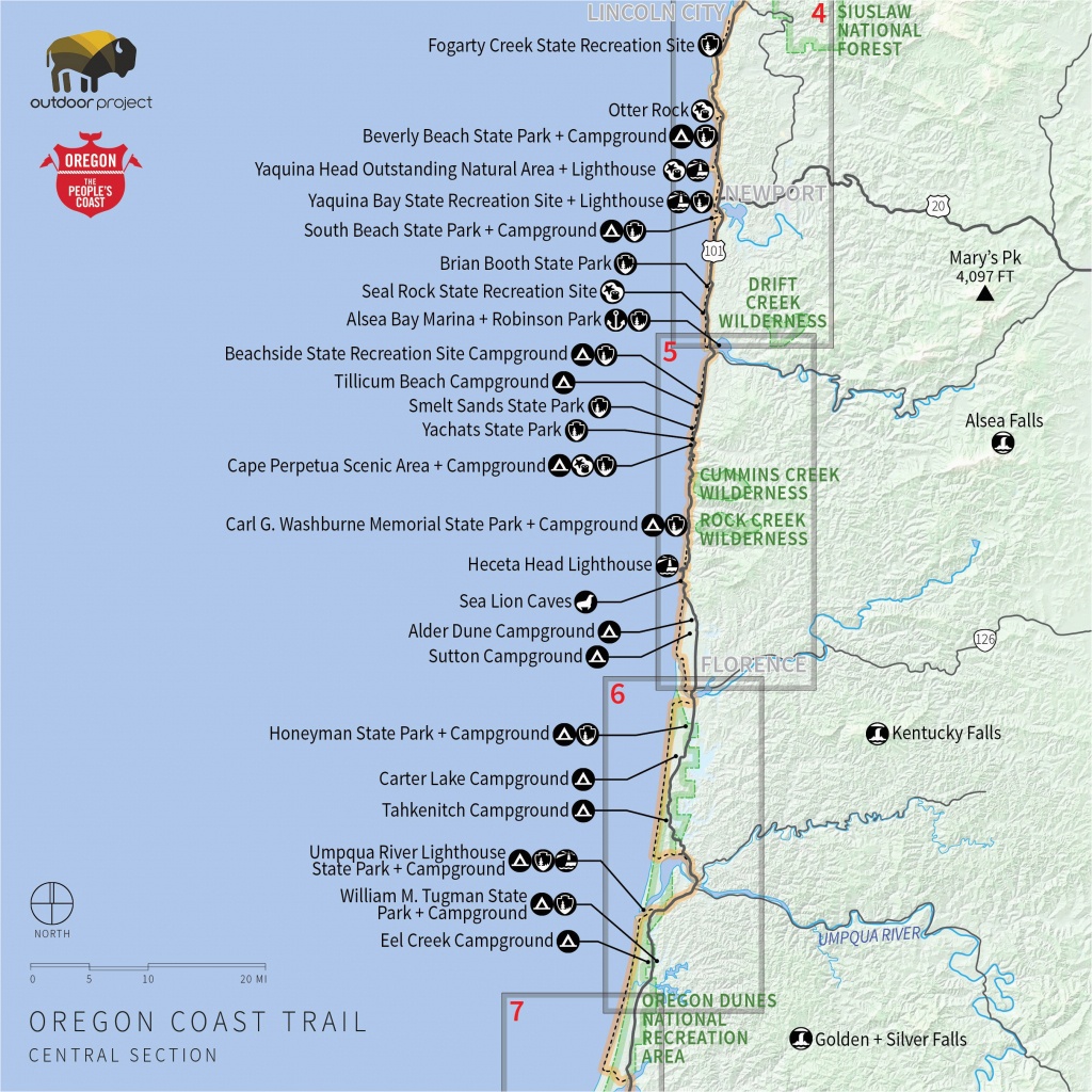 Oregon Coast Map Pdf | Secretmuseum - Map Of Oregon And California Coastline