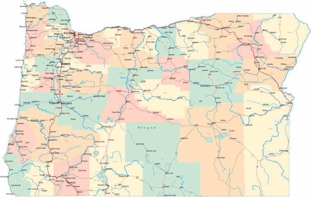 Oregon Road Map - Or Road Map - Oregon Highway Map - Oregon Road Map Printable