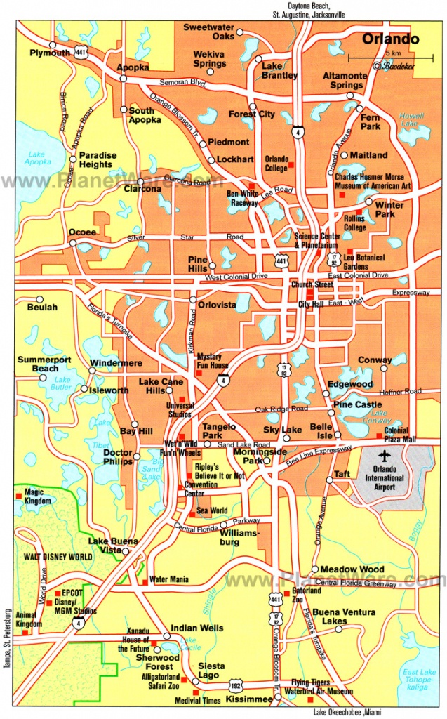 Orlando Florida Street Map And Travel Information Download Free