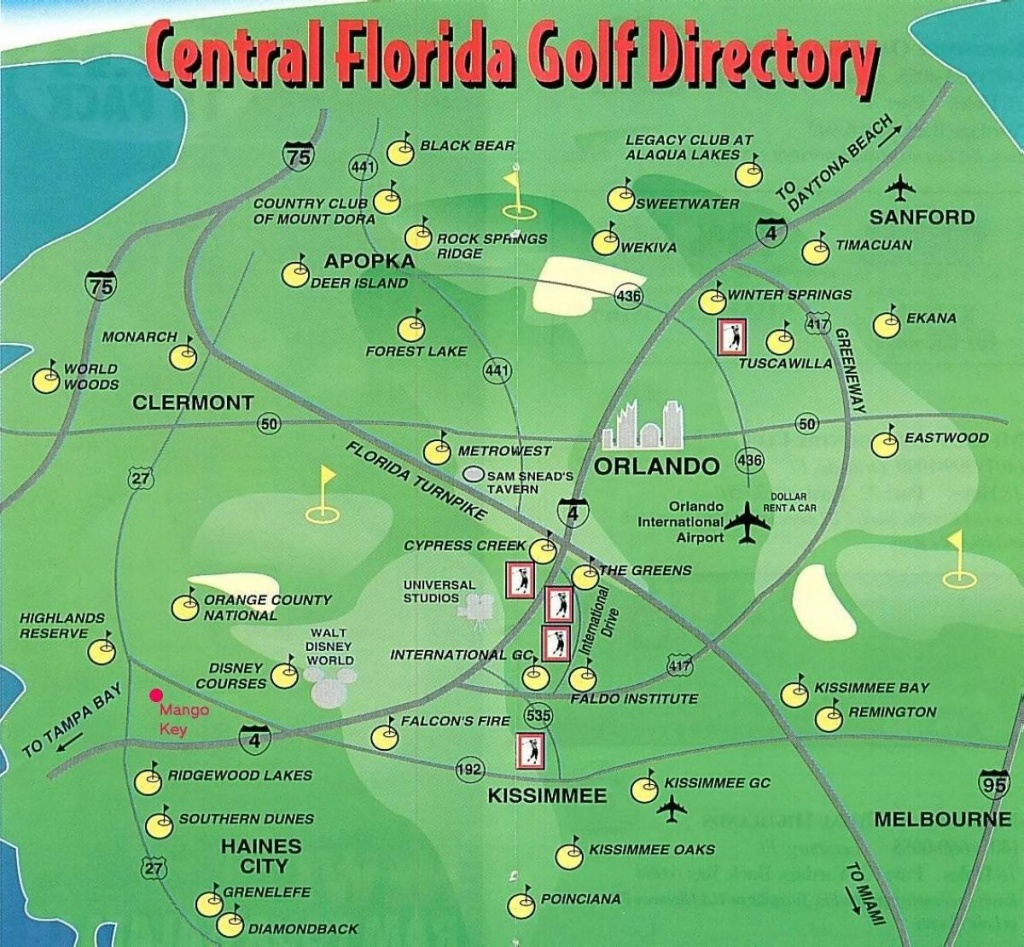 Orlando Golf Courses Map - Map Of Orlando Golf Courses (Florida - Usa) - Map Of Central Florida Golf Courses
