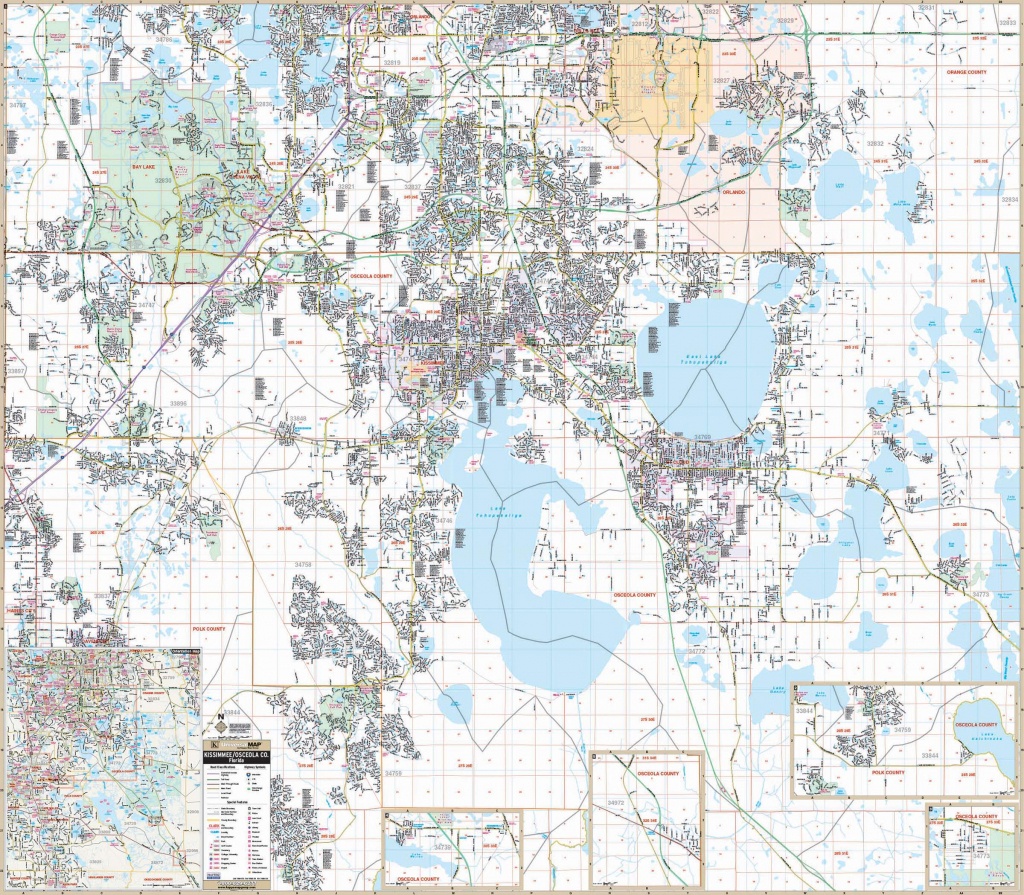 Osceola Co &amp;amp; Kissimmee, Fl Wall Map – Kappa Map Group - Map Of Osceola County Florida