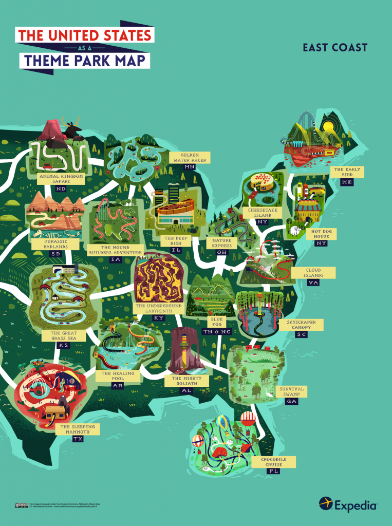 Outdoor Adventure: A Theme Park Map Of The United States | Expedia - Map Of Amusement Parks In Florida