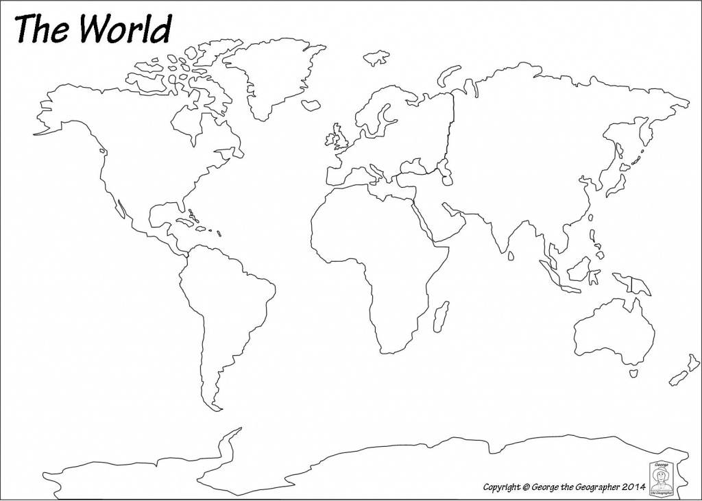 Outline Base Maps - Blank Map Of The Continents And Oceans Printable