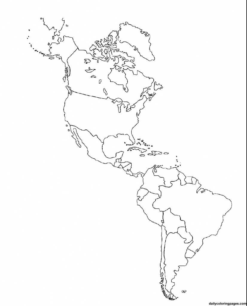 Outline Map Of South America Printable Tidal Treasures And Blank - Blank Map Of The Americas Printable