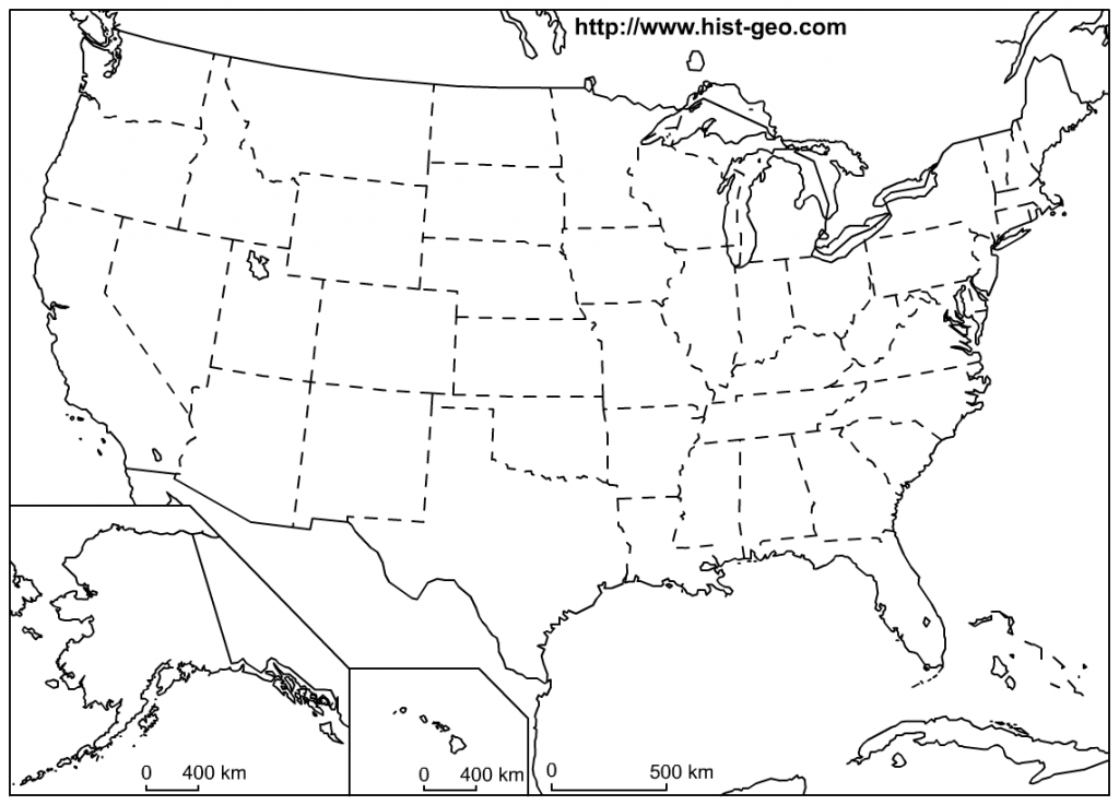 Outline Map Of The 50 Us States | Social Studies | Geography Lessons - Free Printable Us Map With States And Capitals