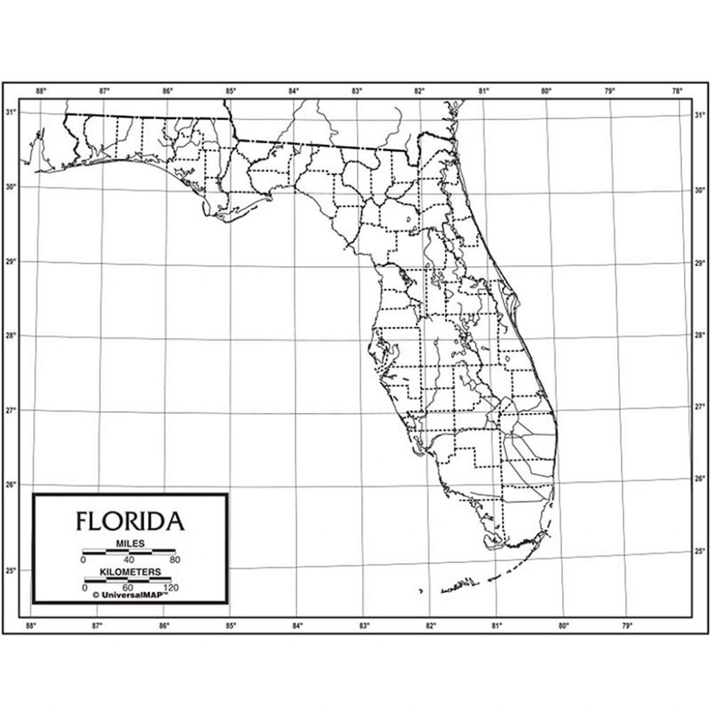 Outline Map Paper Florida - Uni21176 | Kappa Map Group / Universal Maps - Florida Map Black And White