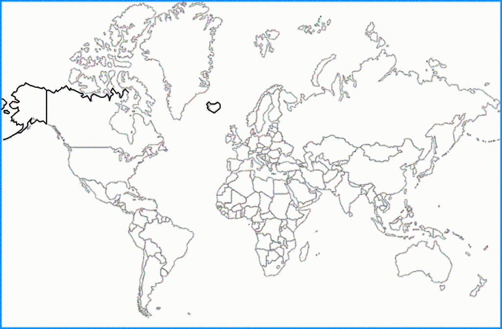 Outline World Map And A Complete List Of Countries. | Craft Or Die - Blank World Map Countries Printable