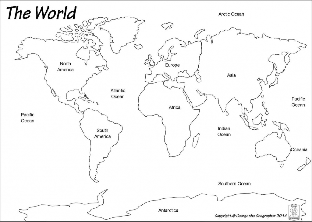 Outline World Map | Map | World Map Continents, Blank World Map - Printable World Map With Continents And Oceans Labeled