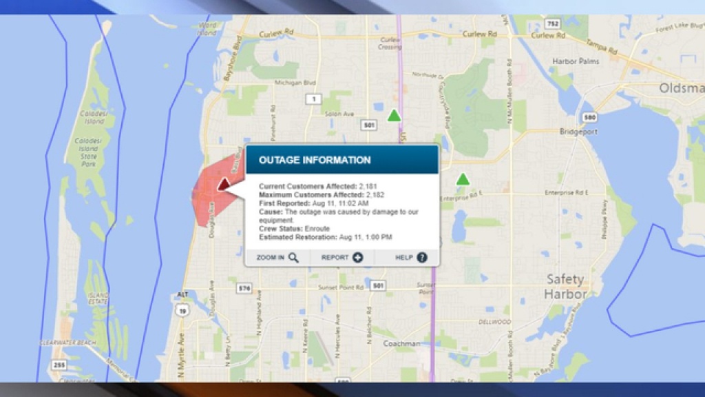 Over 2,000 Houses Were Without Power In Pinellas County - Duke Florida Outage Map